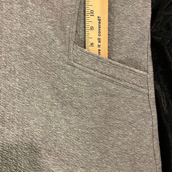 Neon Buddha Small Oversized Chunky Wood Buttons Soft Gray Logo Cardigan Pullover - Picture 7 of 11